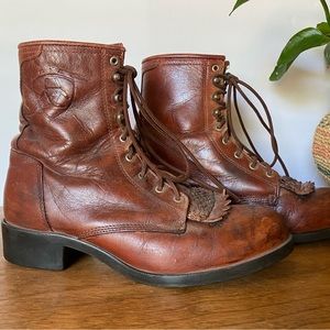 Ariat Kiltie Fringe Lace Up Leather Roper 7